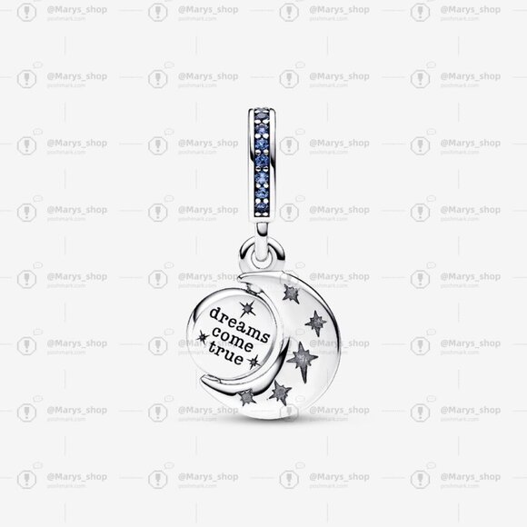 Pandora Sparkling Moon Spinning Dangle Charm - Picture 2 of 5